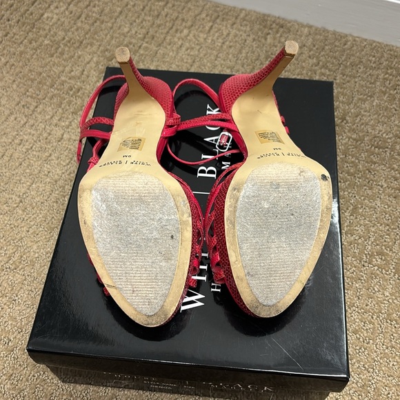 White House Black Market Hot Pink Strappy High Heels - Picture 4 of 8